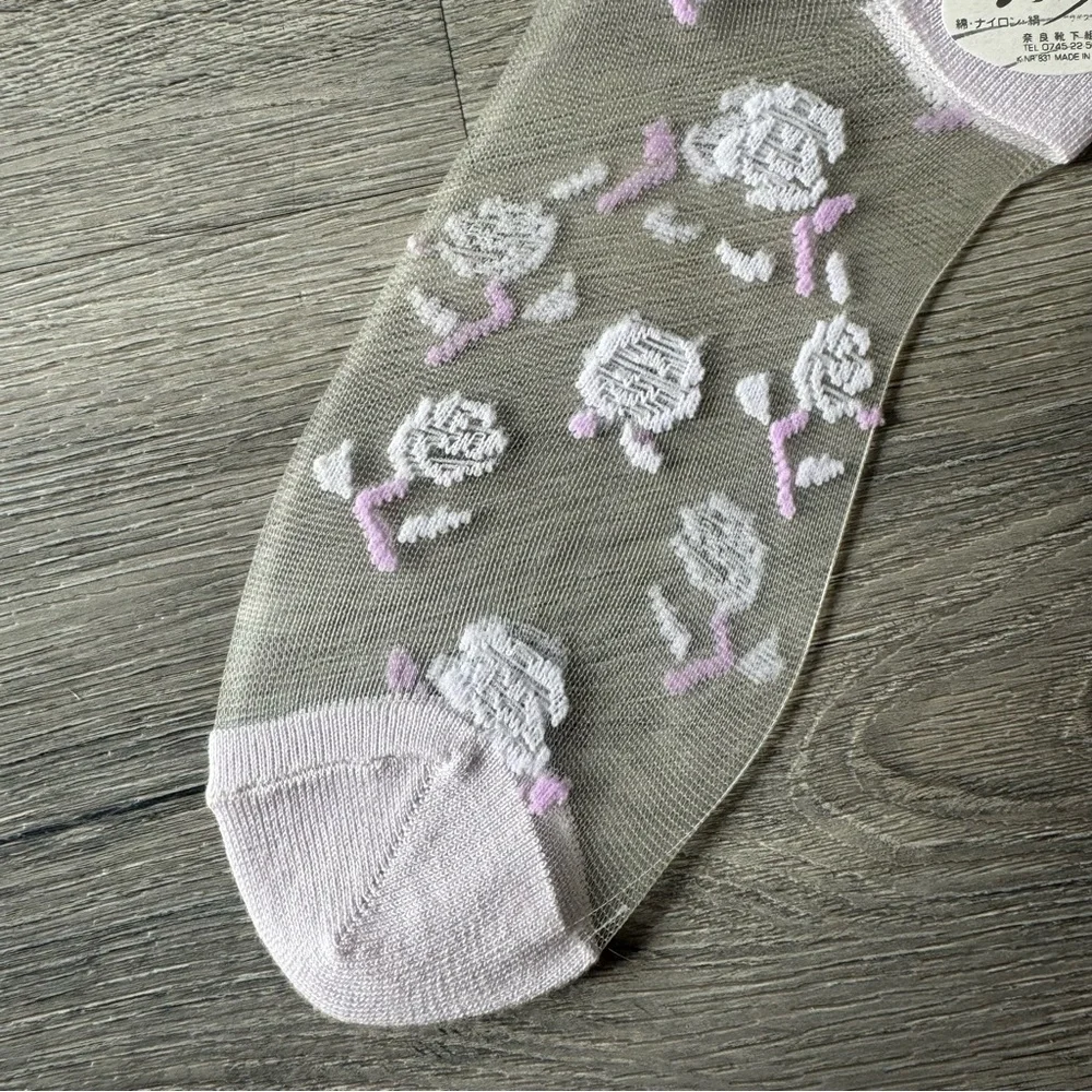 Sheer Floral Socks